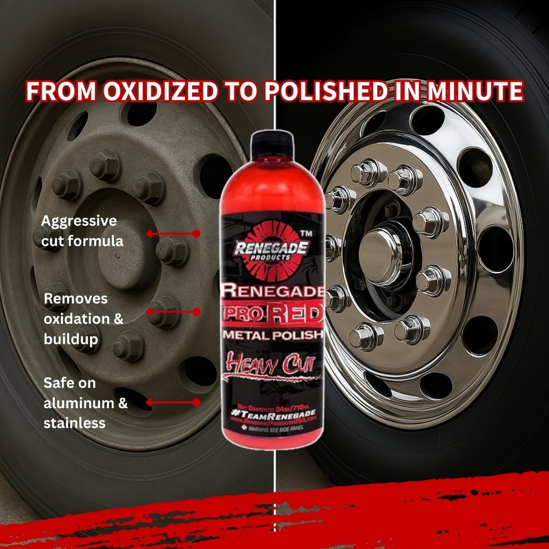 Heavy Cut Liquid Metal Polish for Aluminum, Stainless Steel, Rims & Wheels 24 Oz