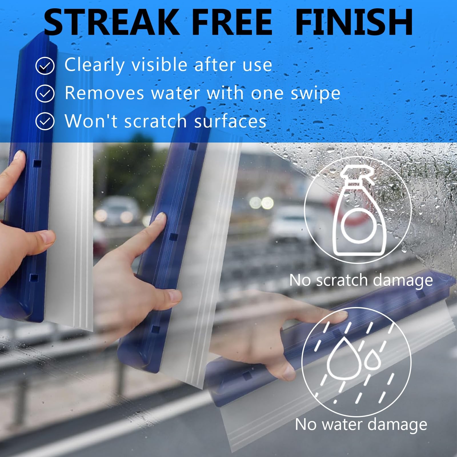 12 Inch Car Drying Squeegee Water Blade Automotive Wiper Car Squeegee T-Bar