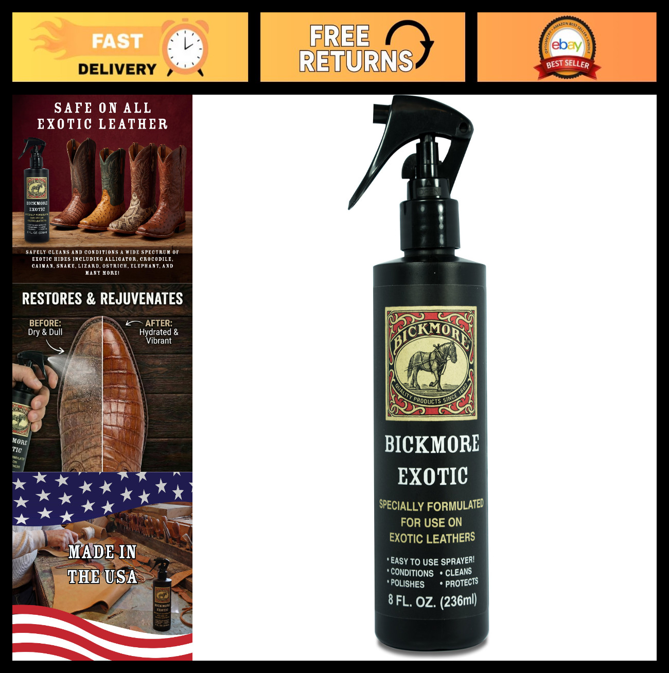 Exotic Leather Cleaner & Conditioner for All Skins – Premium Care & Protection