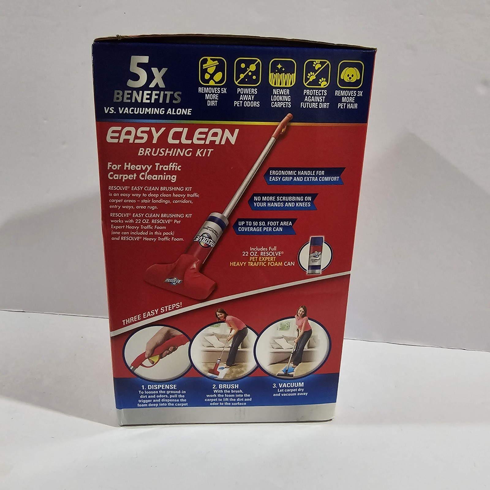 NEW- Resolve Easy Clean Pet Expert Brushing Kit Heavy Traffic Carpet Cleaning