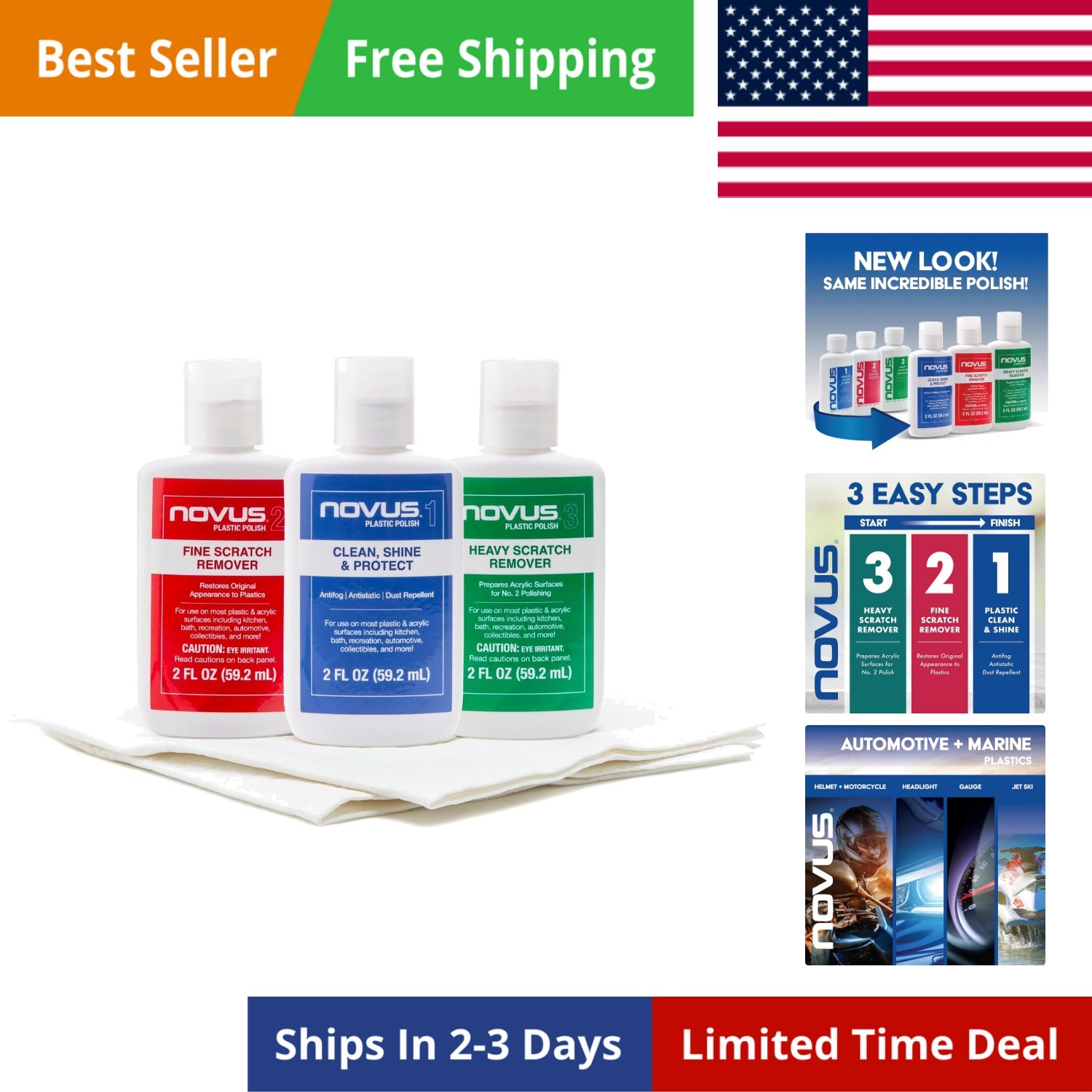 PK1-2 | Plastic Clean & Shine Fine Scratch Remover Heavy Scratch Remover and …