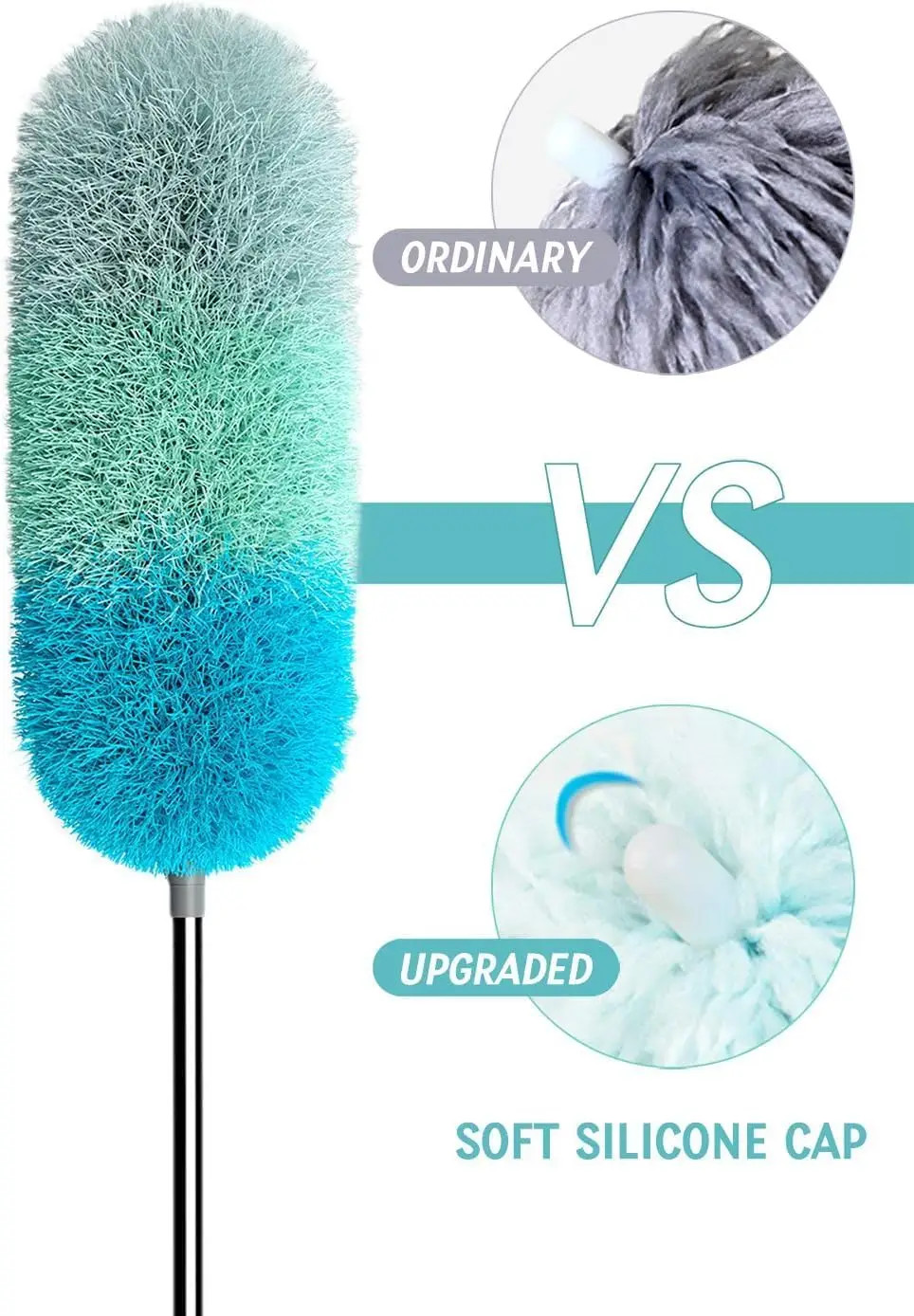 Telescopic Microfiber Duster, for Ceiling & High Places. 45X7Cm, Extendable Hand