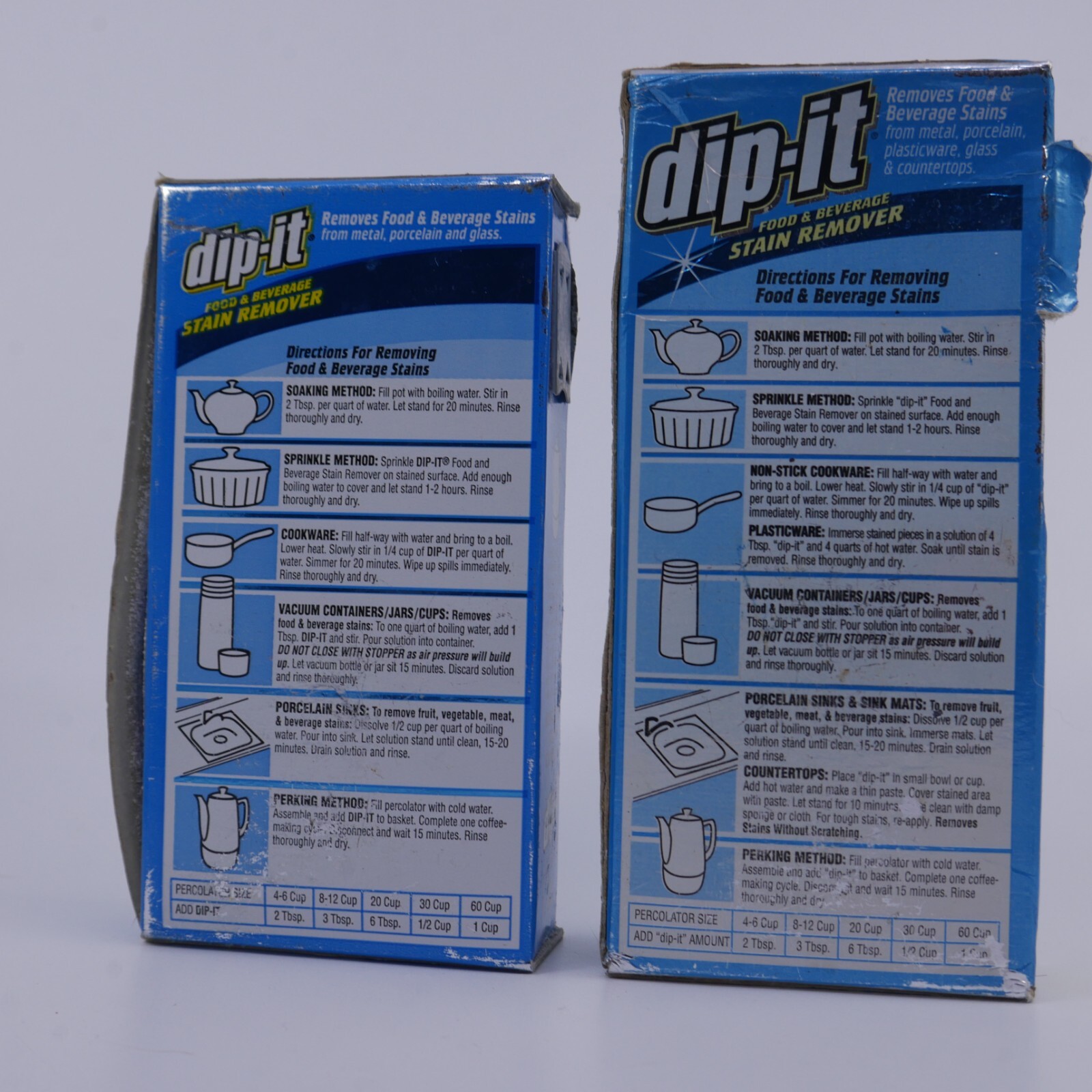 Lot Of 2 Dip-It Food And Beverage Stain Remover 5 oz Damage box- hard powder