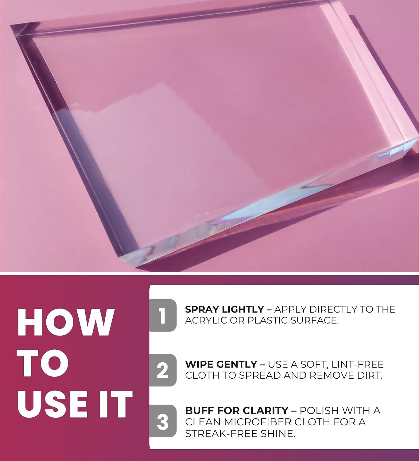 Plexi-Clean Acrylic and Plastic – Anti-Static Formula – Plexus Plastic Cleaner S