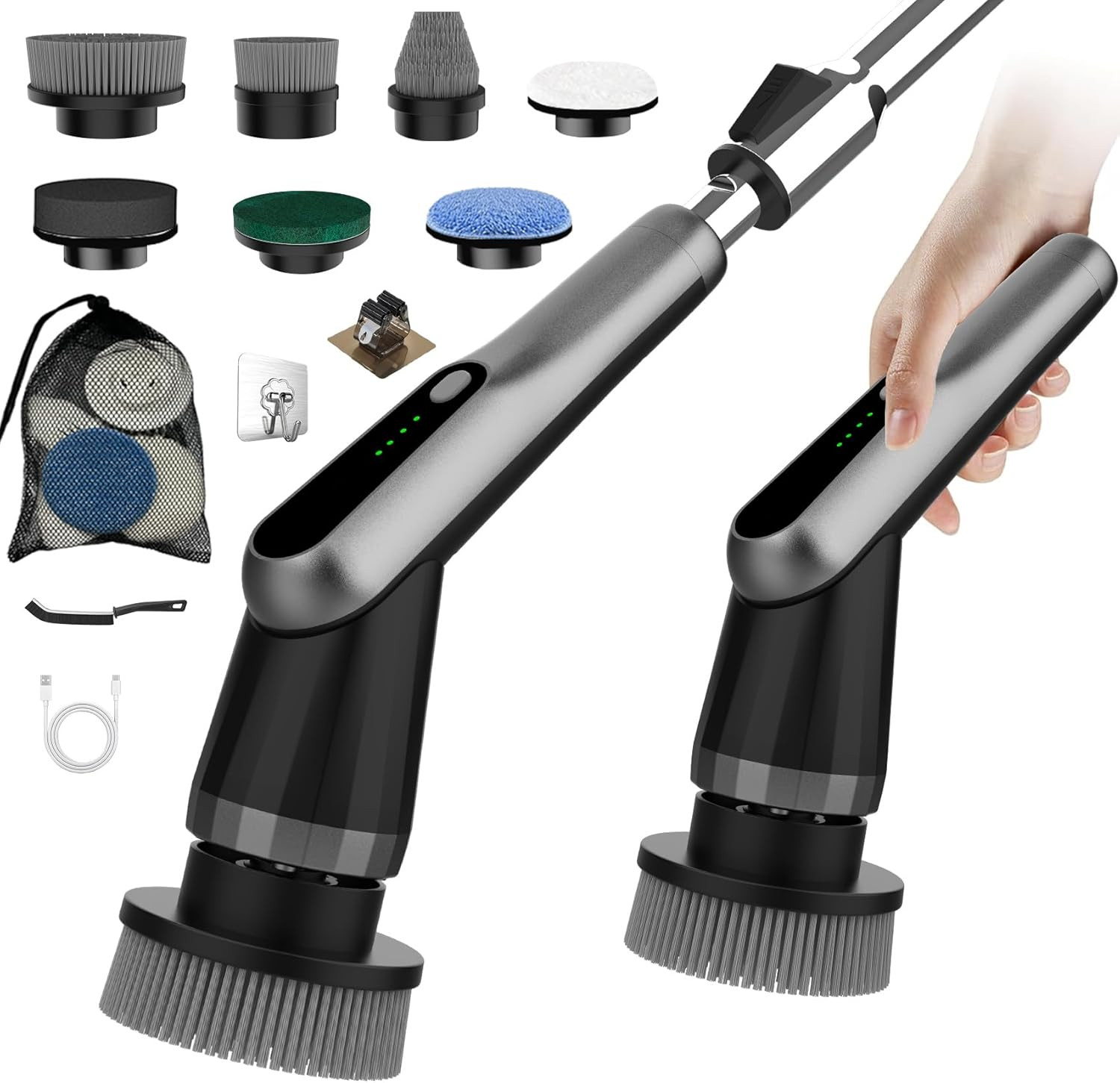 -Electric Spin Scrubber – Upgraded 12-In-1 IPX7 Waterproof Shower Scrubber, Retr