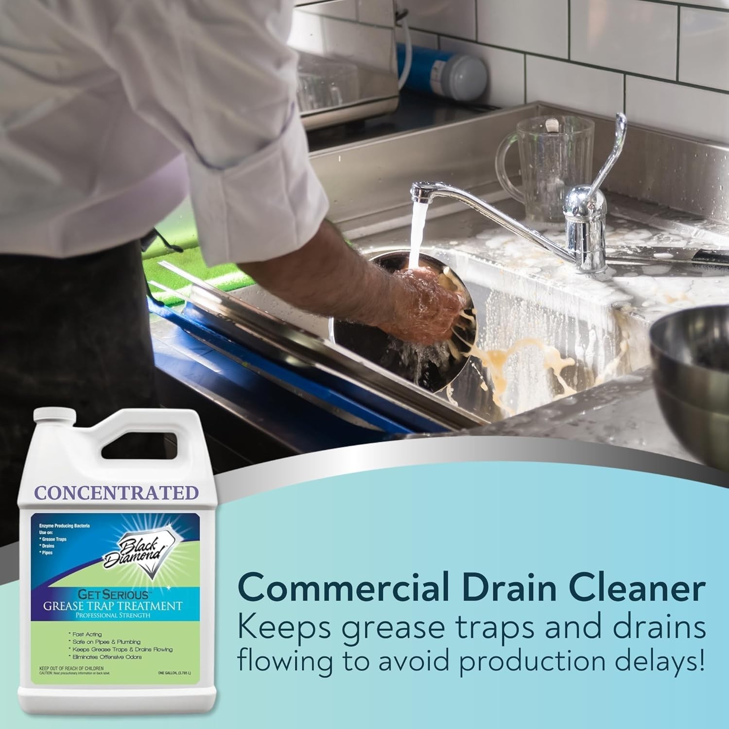 Grease Trap Enzyme Drain Cleaner Odor Control Commercial Grade Treatment