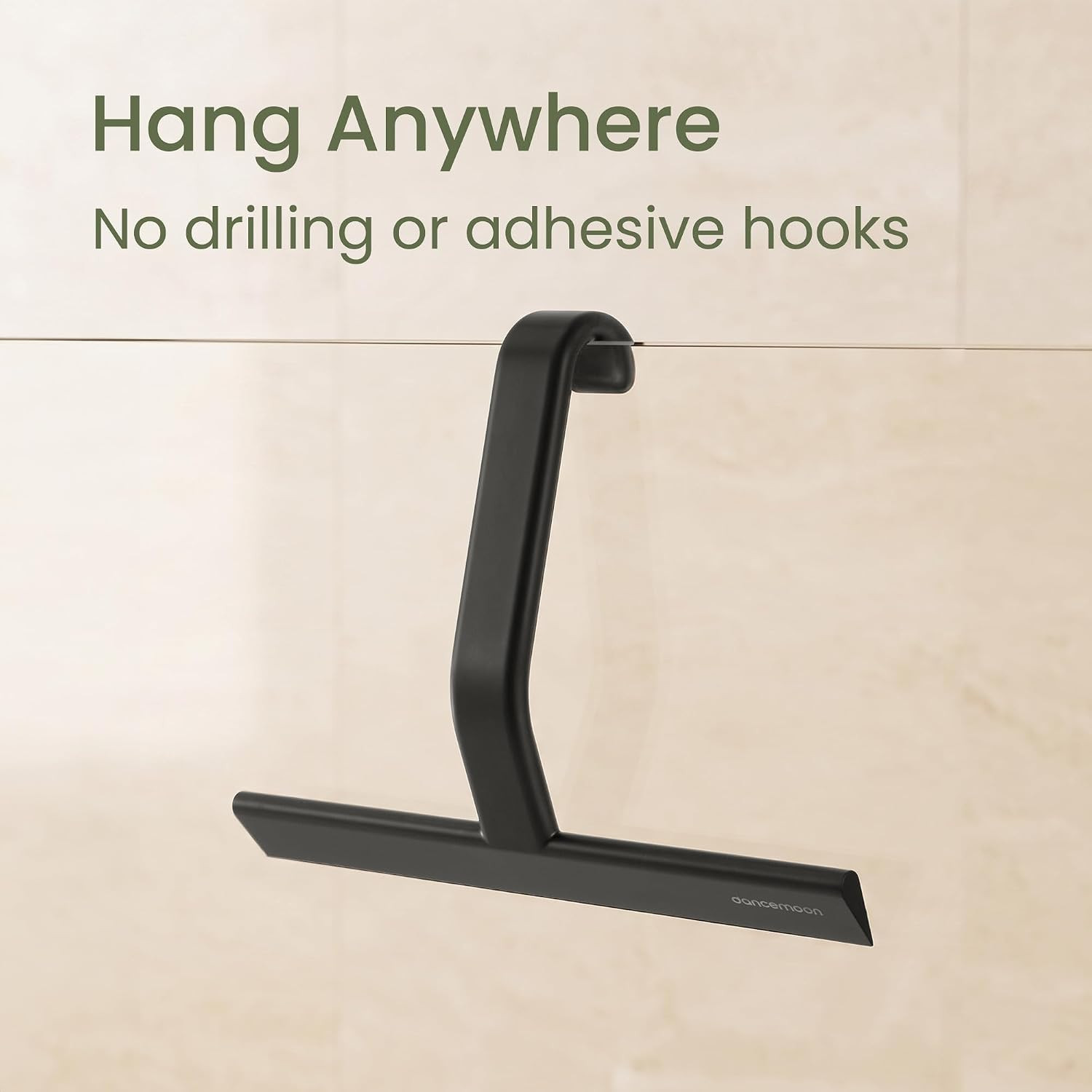 Justhang Shower Squeegee for Glass Doors, All-One-Piece Wider 12″ Silicone Squee