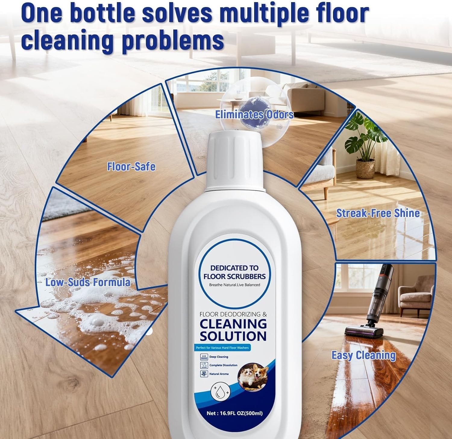 5 Bottle Multi-Surface Floor Cleaning Solution Compatible with Tineco iFLOOR …