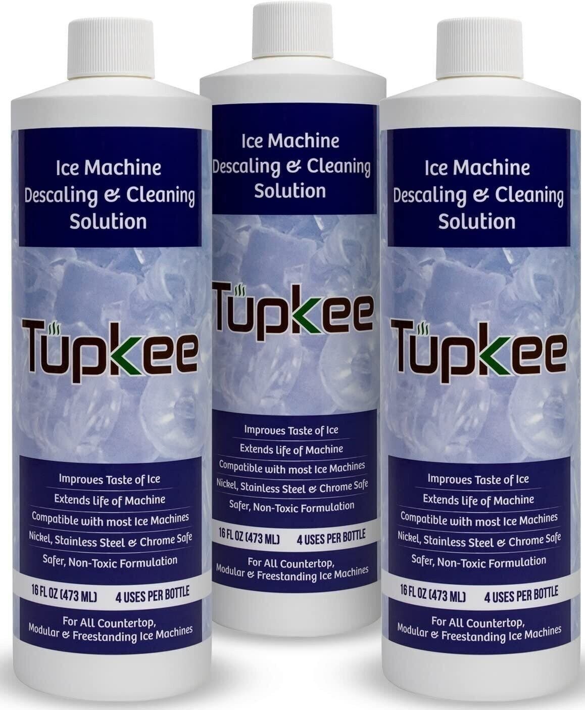 Tupkee Ice Machine Cleaner Nickel Safe, 16oz Ice Maker Cleaner, Universal 3 Pack