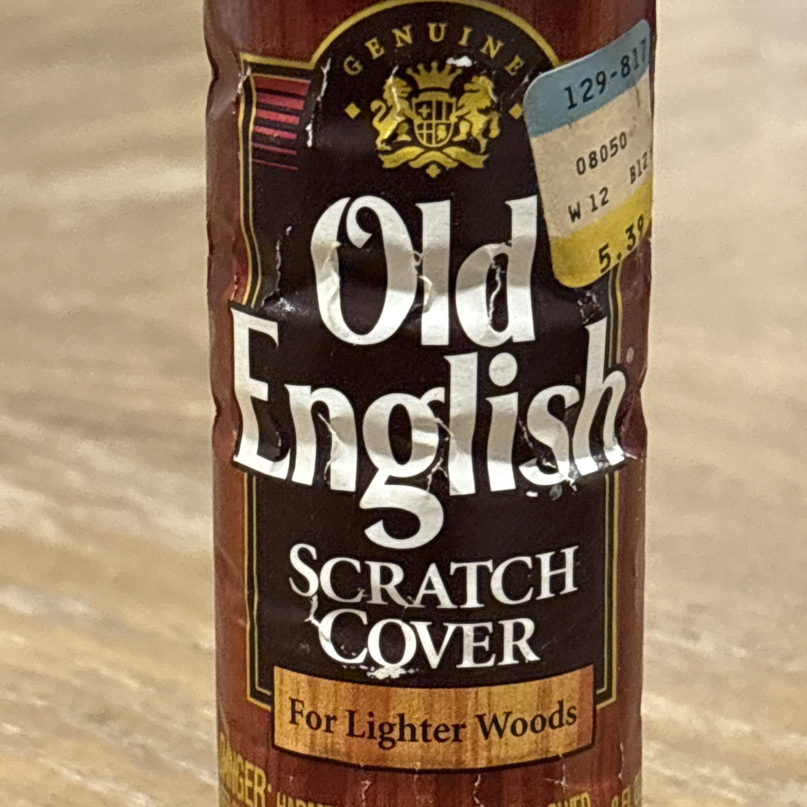 Old English Scratch Cover For Light Wood VTG 1995 80% Full