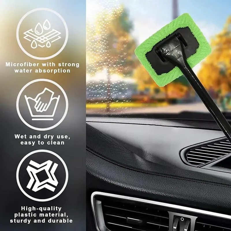 Car Window Cleaner Brush Kit Windshield Cleaning Wash Tool Inside Interior Auto