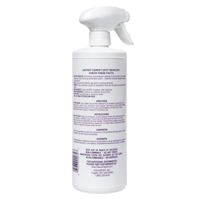 FOLEX 32-oz Instant Carpet Spot Remover Carpet Cleaner No rinsing, vacuuming,