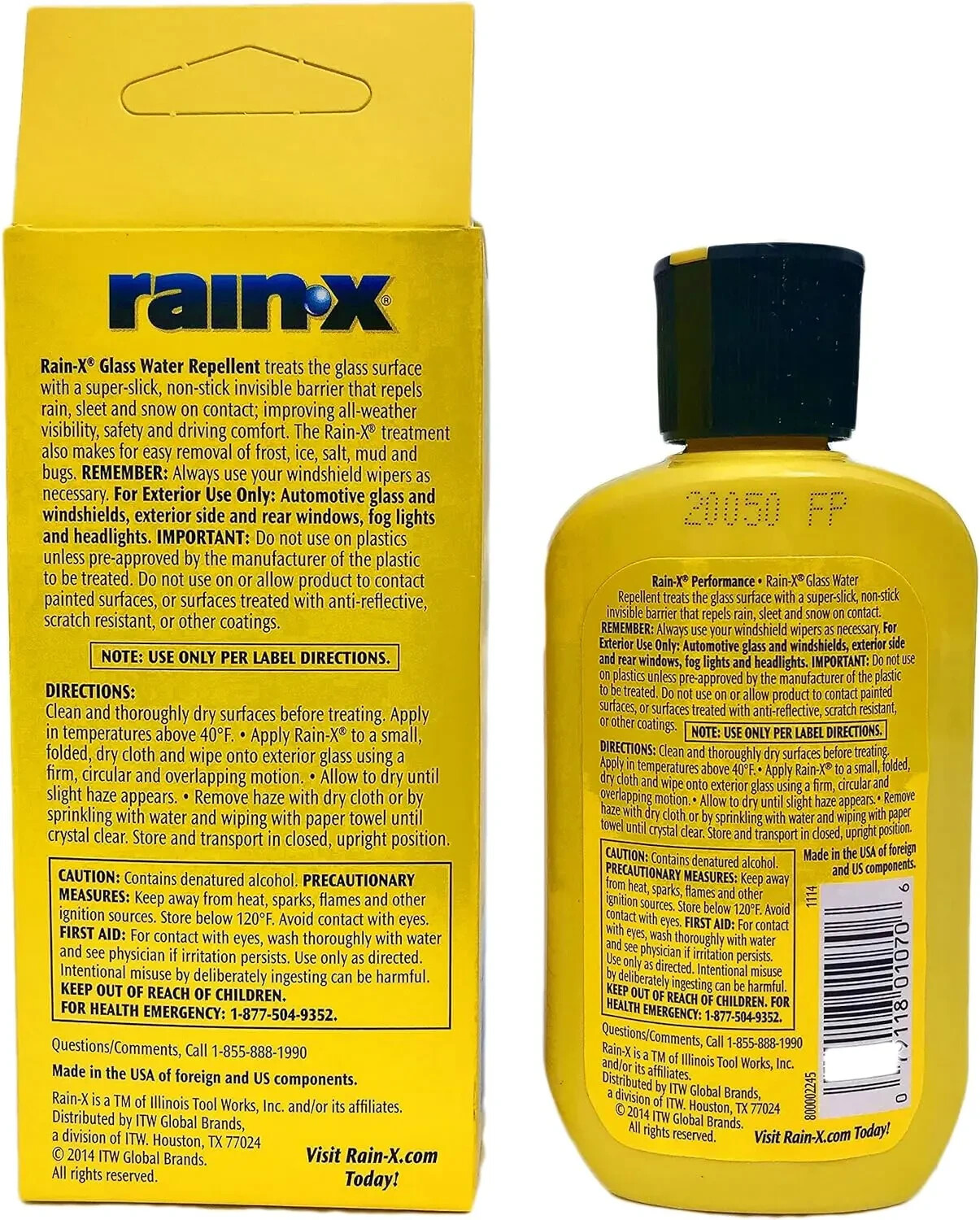 Rain X Original Windshield Treatment Glass Water Repellent 3.5 Fl Oz Pack of 2