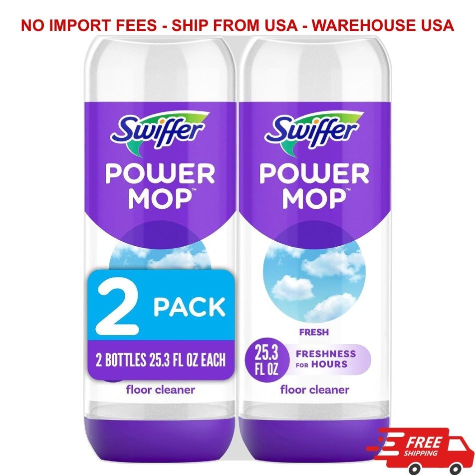 Swiffer Power Mop Floor Cleaning Solution Fresh Scent Floor Cleaner,25.3 oz, 2x.