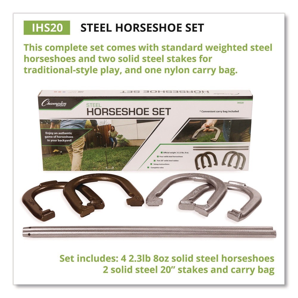 Champion Sports IHS20 Steel Horseshoe Set (1-Set) New