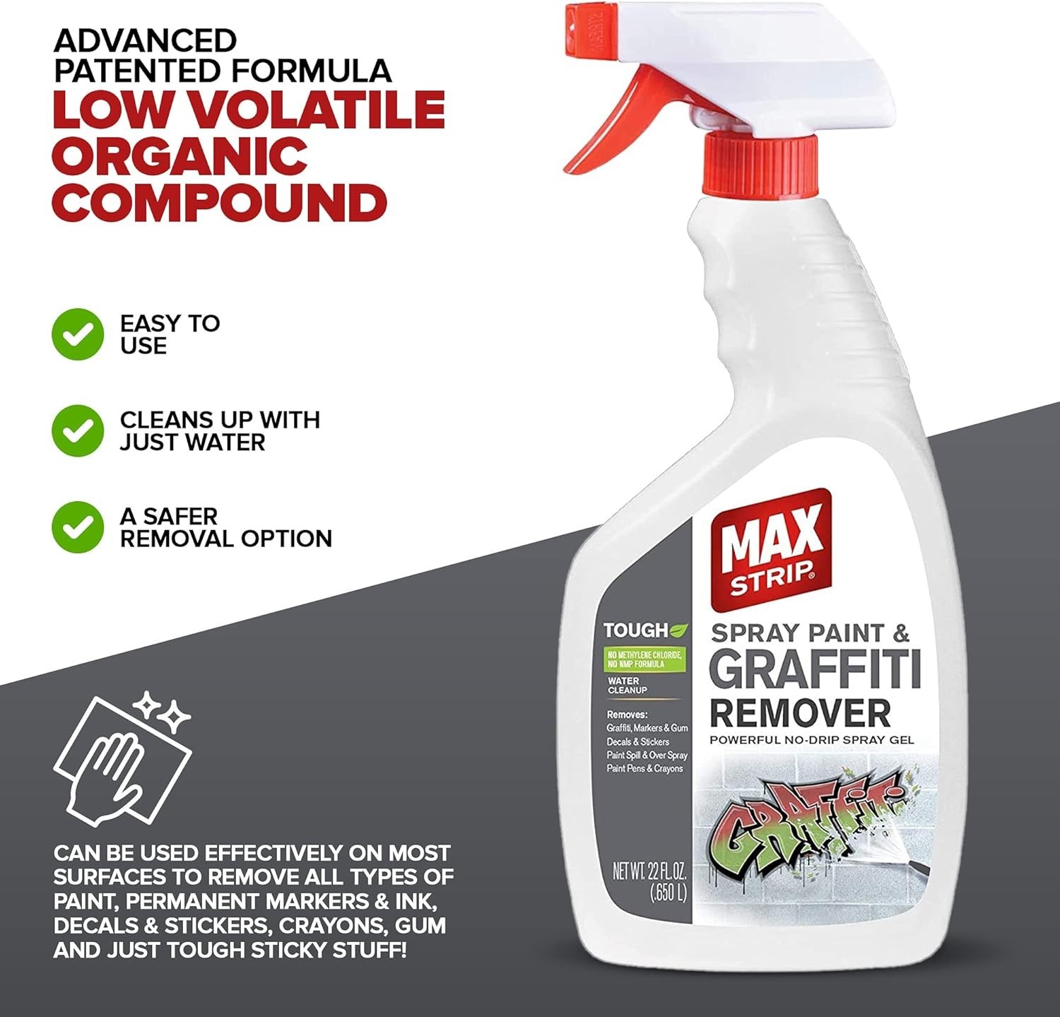 Fast-Acting 22 oz No-Drip Gel for Graffiti, Markers & More – Citrus Scent