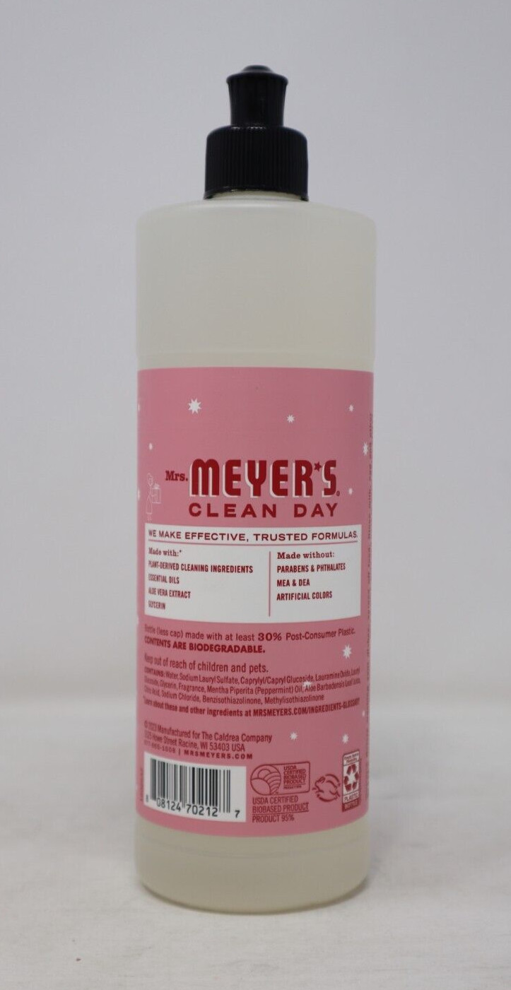 Mrs. Meyer’s Clean Day Dish Soap, Peppermint Scent, 16 Ounce Bottle, 3-Pack