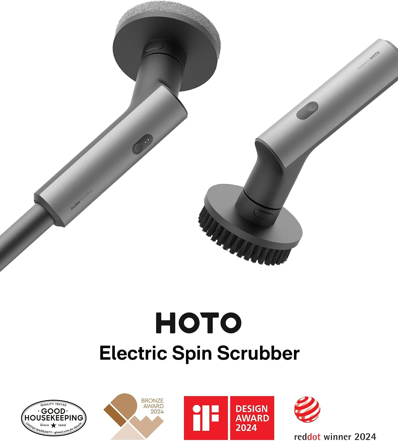 Cordless Electric Spin Scrubber, IPX7 Full Body Waterproof Bathroom Cleaning Bru