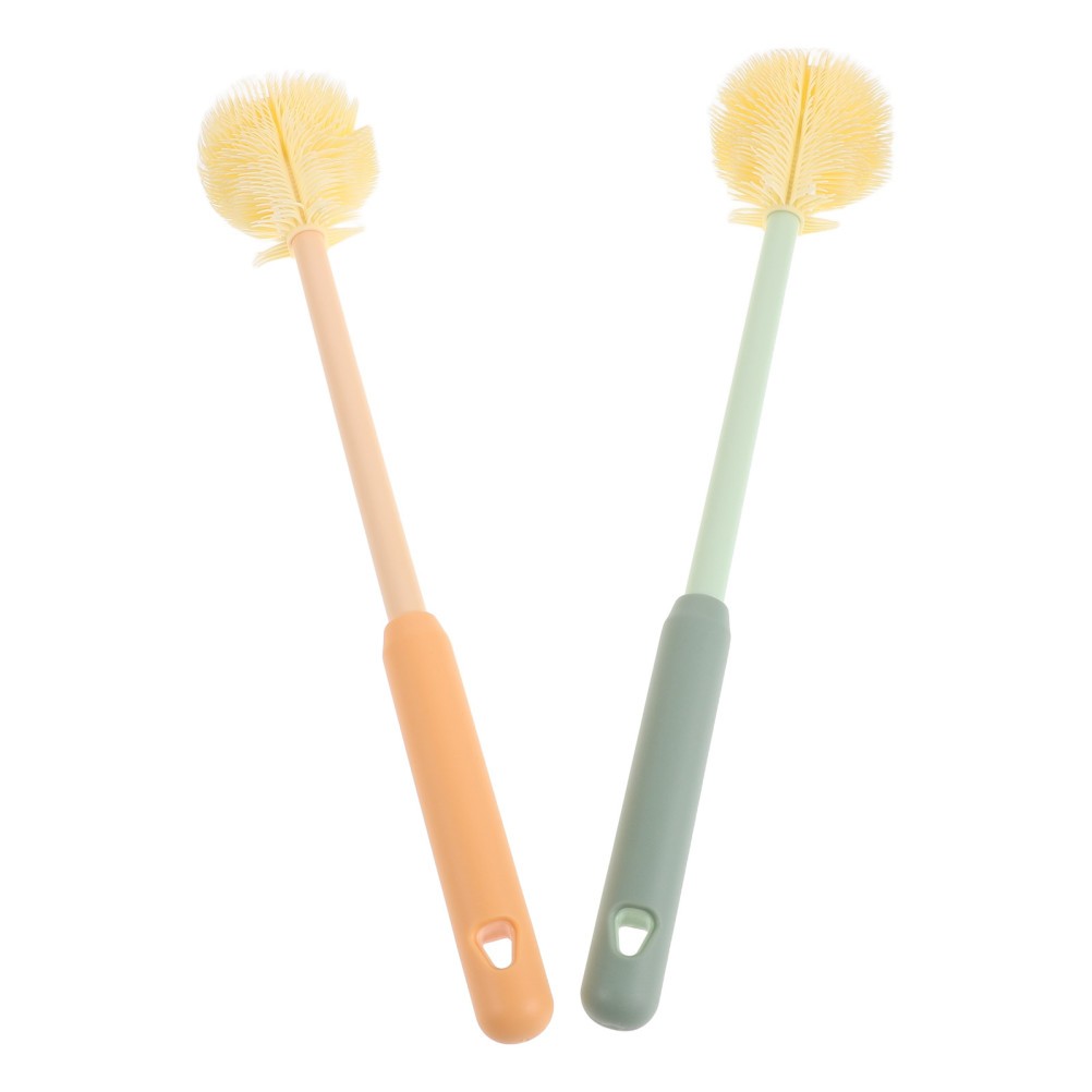 2Pcs Reusable Silicone Baby Bottle Cleaner Long Handle Brush for Home Use