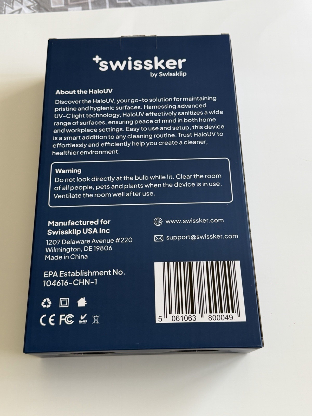 Swissker Halo-UV by Swissklip HaloClean UV Original Home Disinfection Device NEW