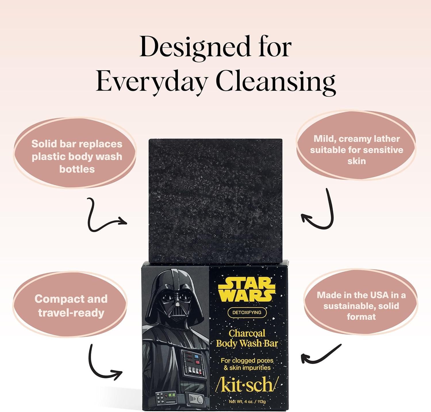 Charcoal Soap Body Wash Bar x Darth – Detoxifying Bar
