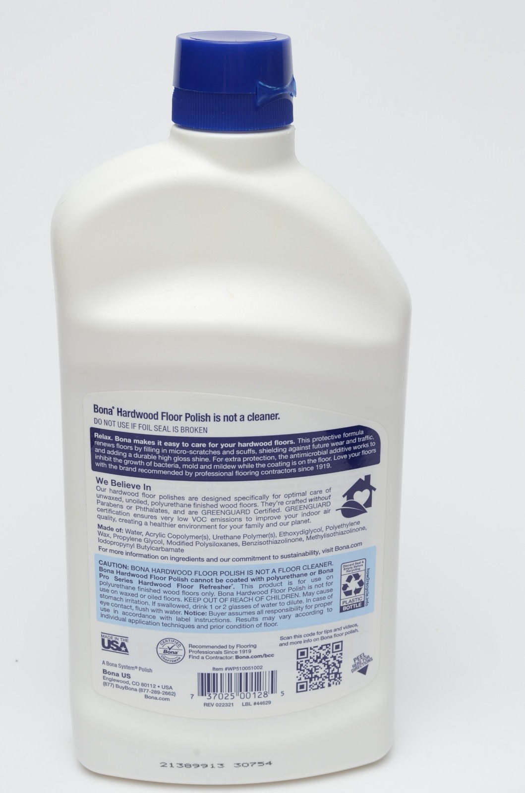 Bona Hardwood Floor Polish High Gloss 32oz Shine Restorer Refill Bottle New
