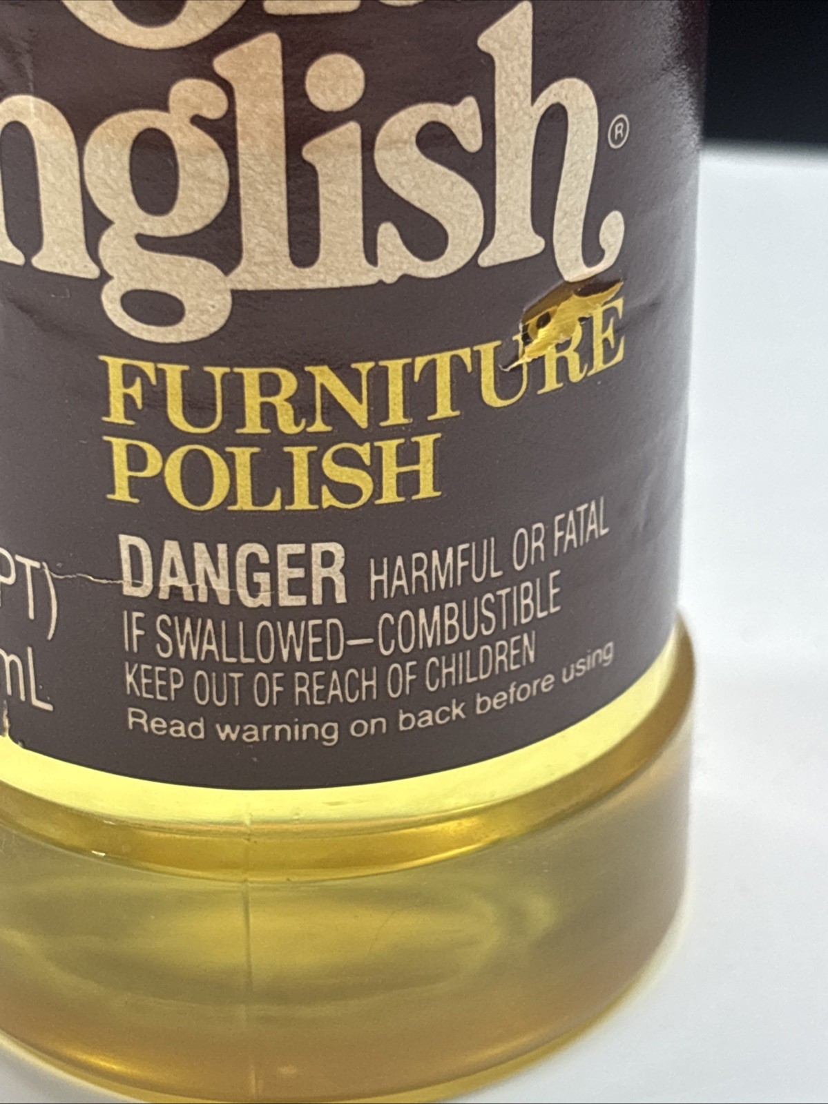 Vintage 80s Old English Lemon Oil Genuine Furniture Polish 16 fl oz New