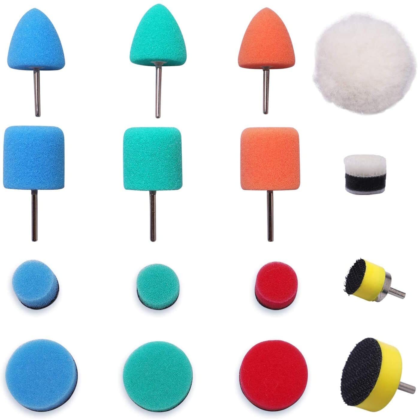 24PCS MIni Polishing Pads Car Sponge Waxing Buffing Pad Kits For Rotary Tool