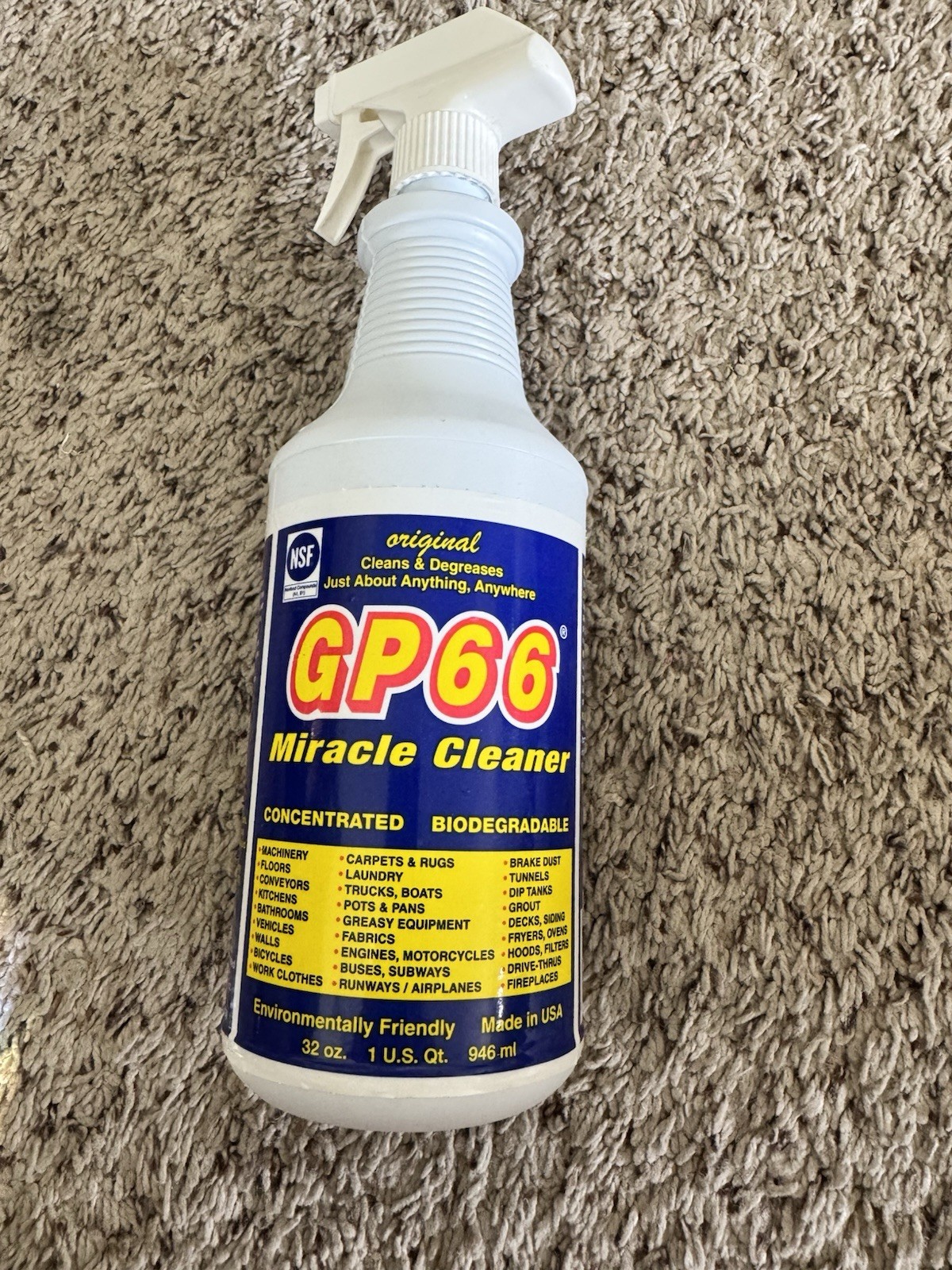 GP66 Miracle Cleaner Concentrated Biodegradable 32 oz READ