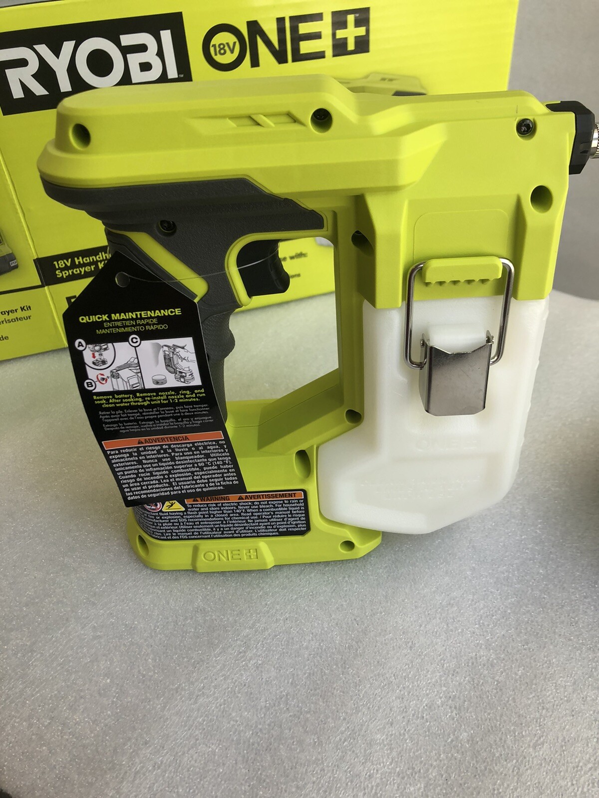 Ryobi PSP01K 18V ONE+ Handheld Electrostatic Sprayer Kit W/ Disinfectant Cleaner