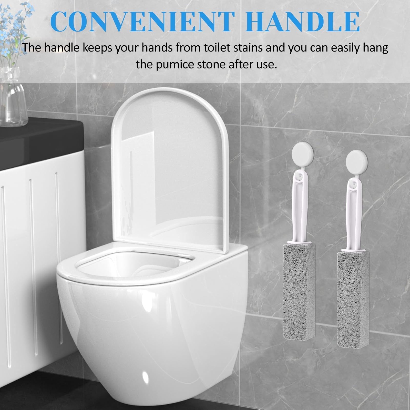 Toilet Pumice Stone with Handle for Limescale Cleaning 4 Pcs