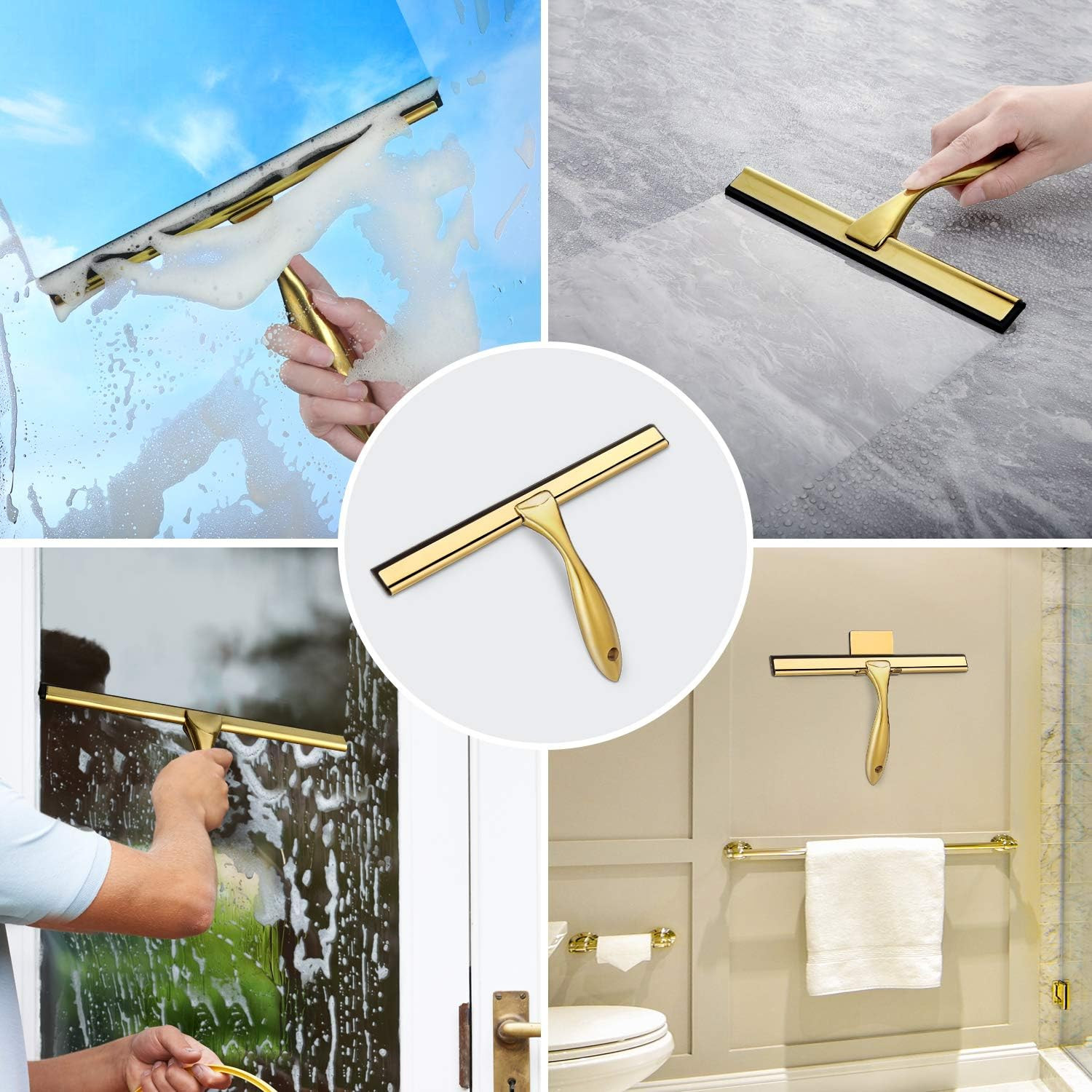 Escurridor multiuso ducha bano ventana y vidrio acero inoxidable 10 pulgadas