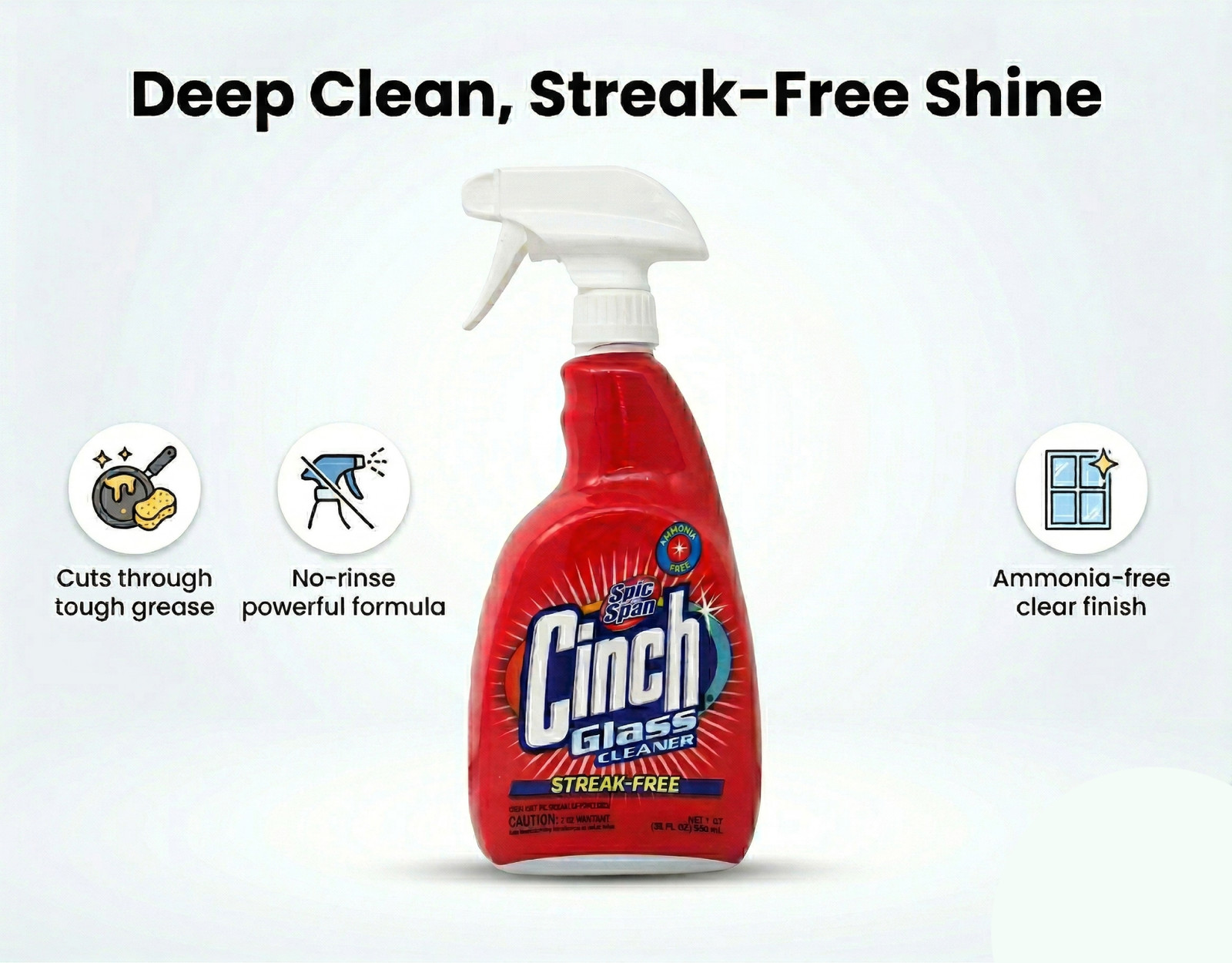 Spic and Span Cinch Glass Cleaner 32 oz Streak