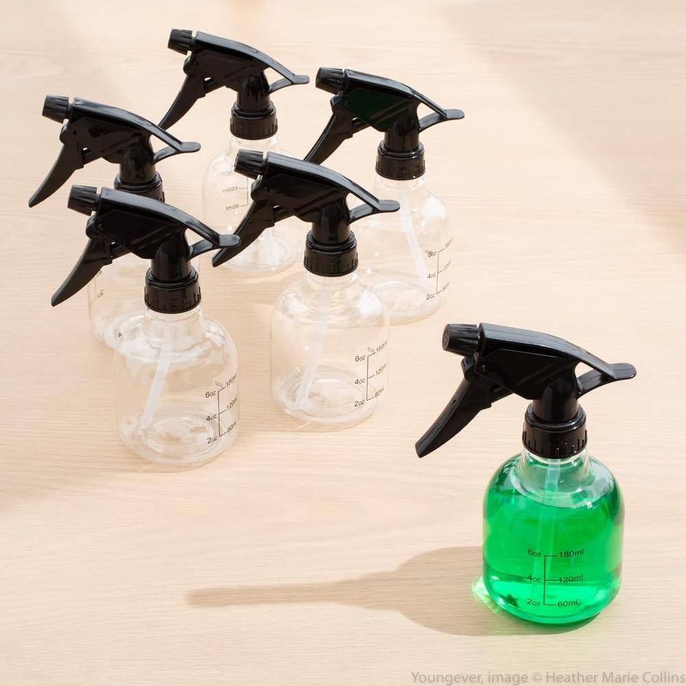 Youngever 6 Pack Empty Plastic Spray Bottles, Spray Bottles for Hair