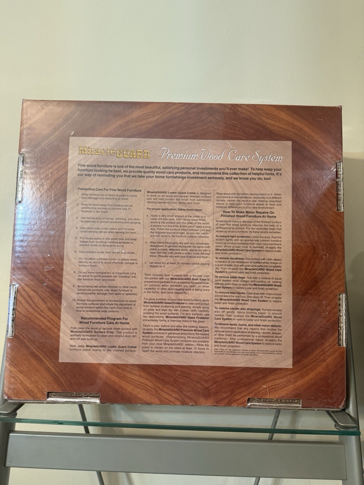 RHODES FURNITURE MIRACLE GUARD PREMIUM WOOD CARE SYSTEM KIT NEW SEALED BOX NEW .