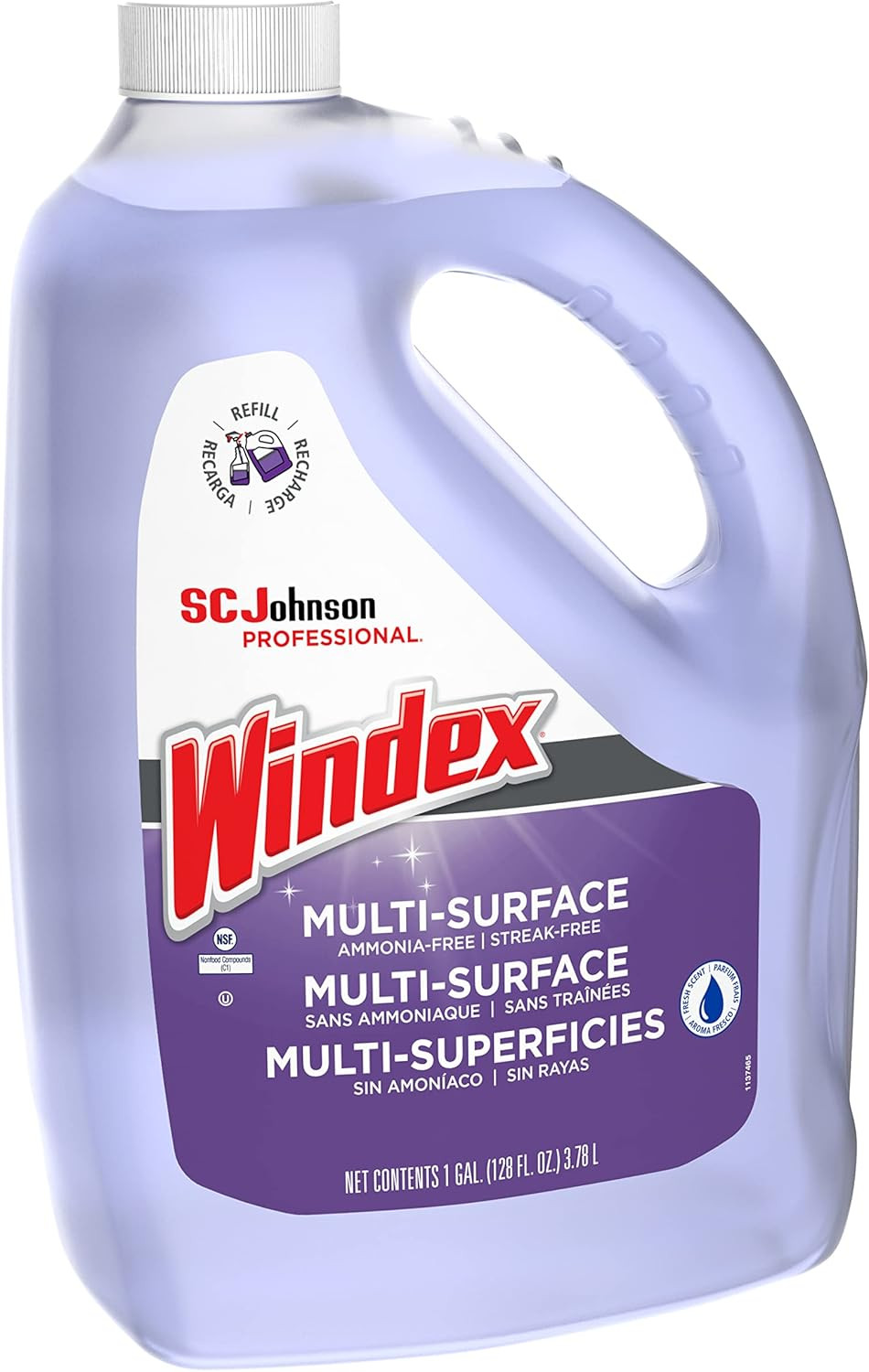 , Windex Ammonia-Free Glass, Window & Surface Cleaner Refill, 1 Gallon/128 Oz (P