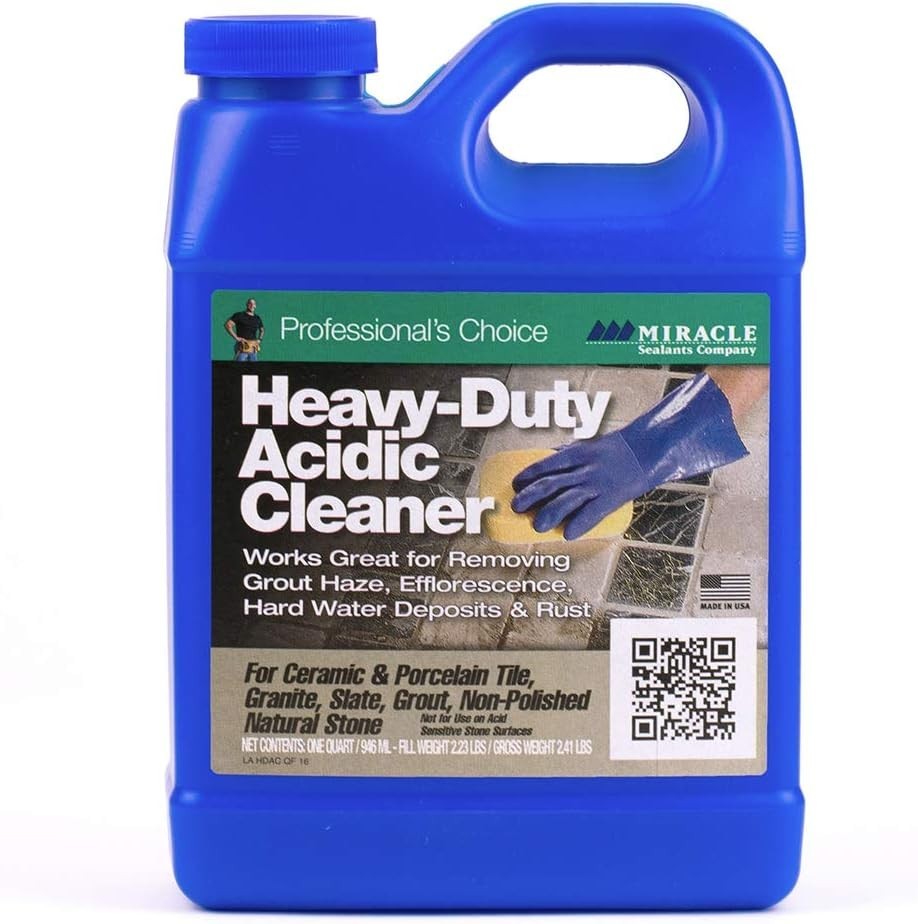 Essential Heavy-Duty Acidic Cleaner – Quart for Tile, Grout, Rust & Haze Remover