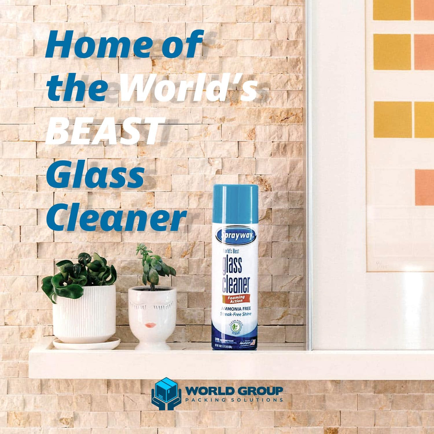 Glass Cleaner Foam, Foaming Action & Spray, 19Oz – 2 Pack – Clean Fresh Scent –