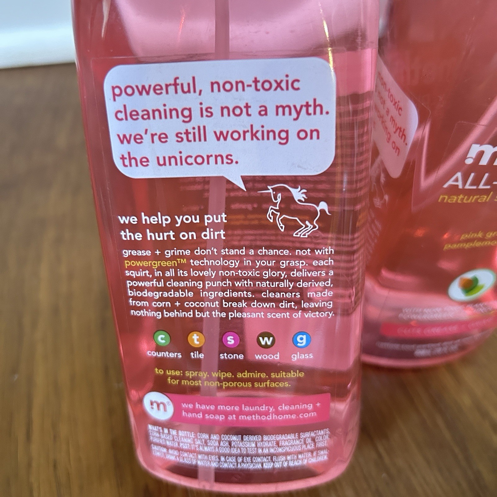 2 pack Method All-Purpose Cleaner Pink Grapefruit 28 Oz Ea non Toxic Plant Based
