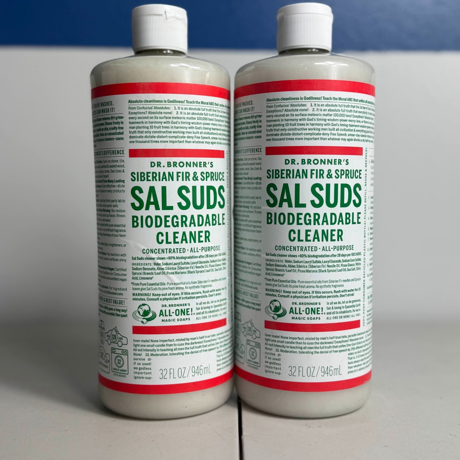 Dr. Bronner’s 32 oz suds biodegradable cleaner 2 pack – siberian & spruce scent