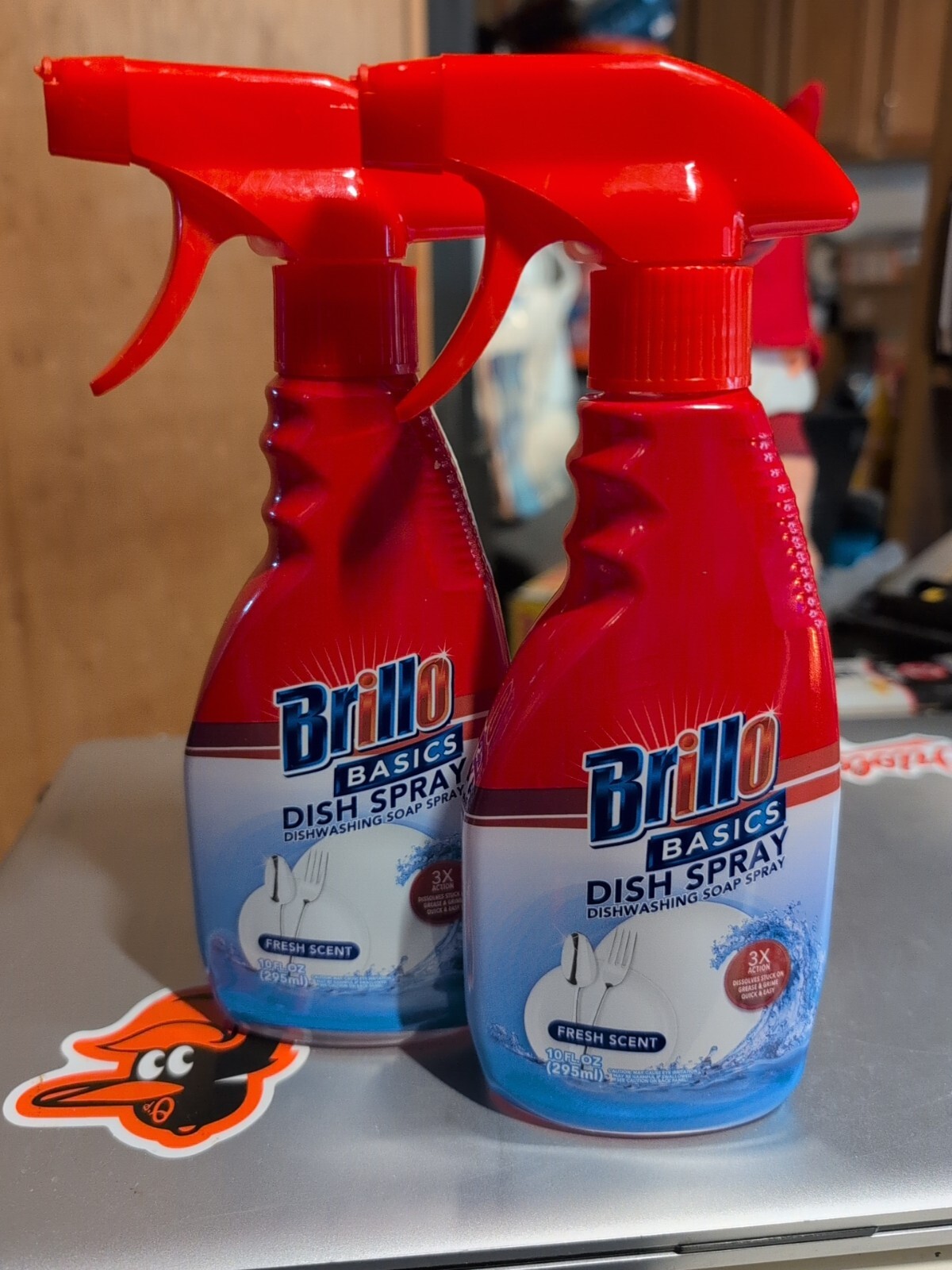 Brillo Basics Fresh Scent 3X Action Dish Soap Spray – 10 oz/295ml – 2 Bottles