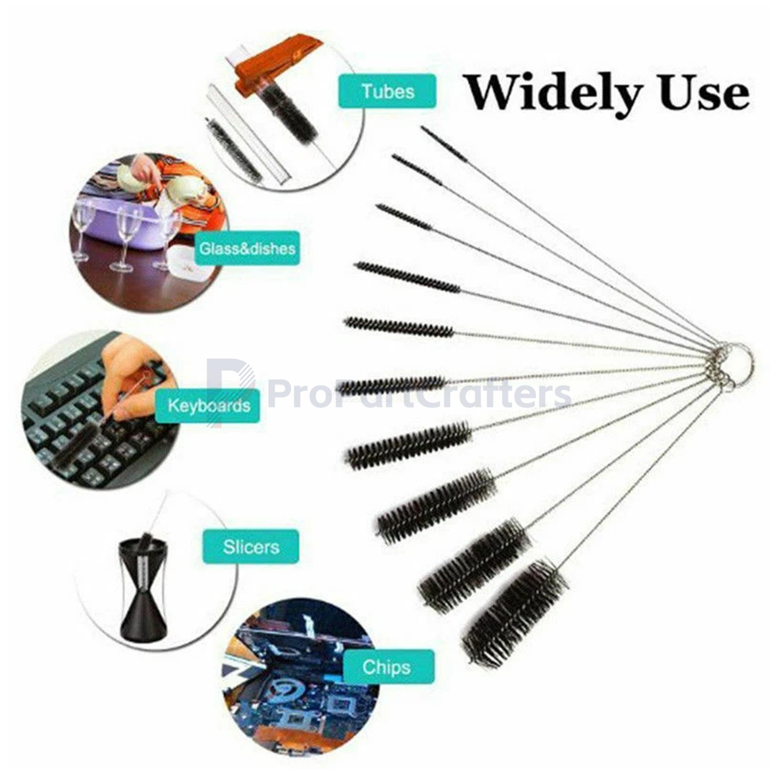 NEW 10PCS Set Nylon Small Long Cleaning Straw Brush Cleaner Bottle Tube Pipe