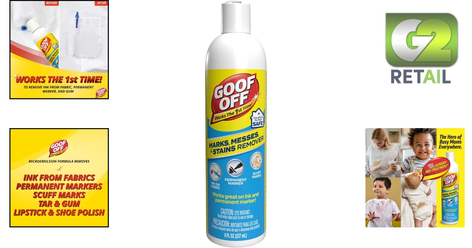 Effortless 8 fl oz Stain Remover Spray for Fabrics and Plastics – Family Safe