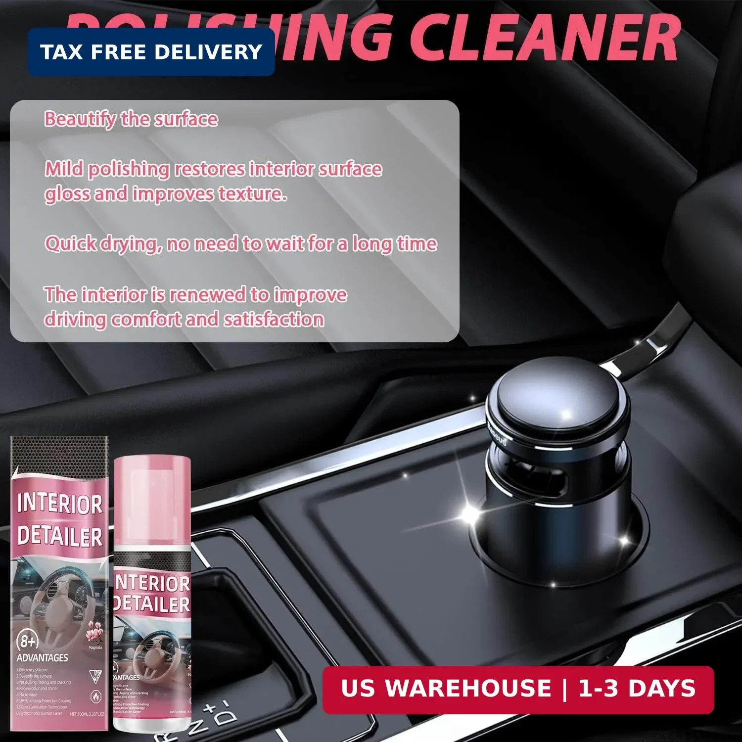 Car Interior Cleaner Spray Polish Dashboard Leather Plastic Multi Surface Detail