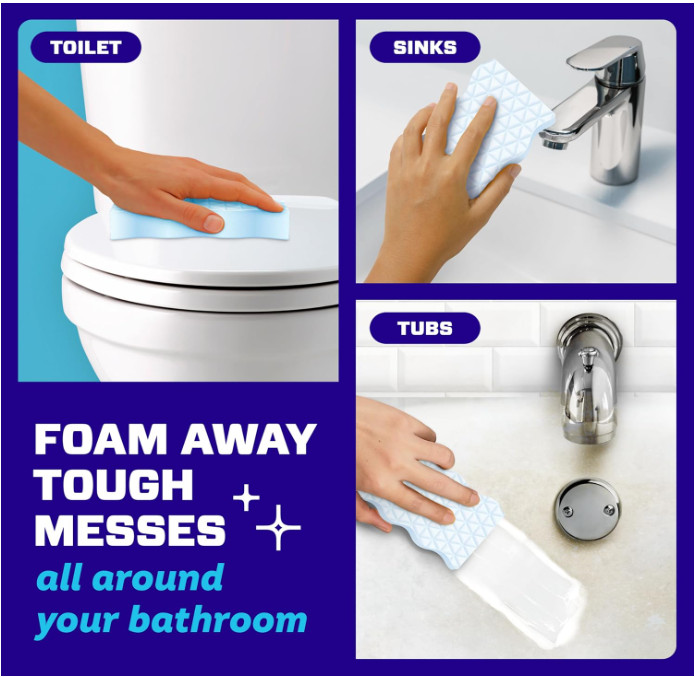 Mr. Clean Magic Eraser, Bathroom & Shower Cleaner, Febreze Lavender, 5 Count