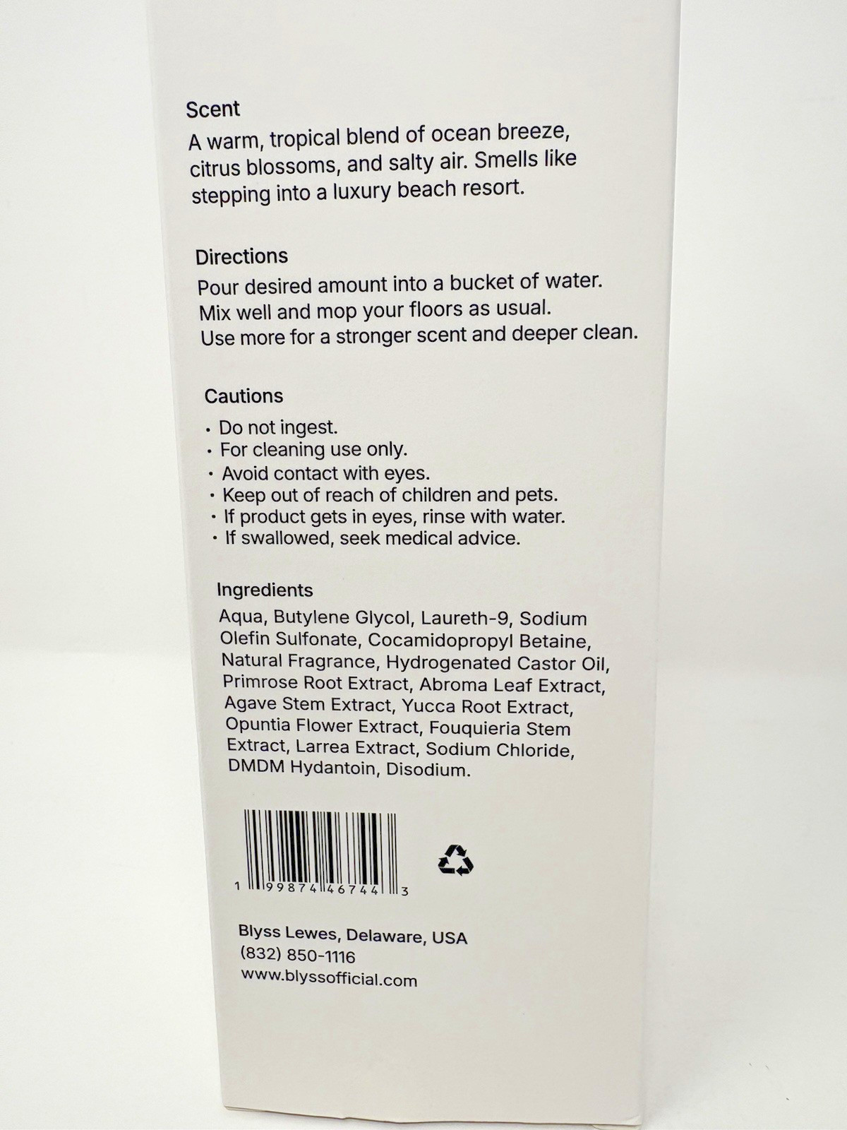 Blyss Mop Soap Brazilian Waves 16.9 fl oz Concentrate Hard Floor Cleaner Liquid