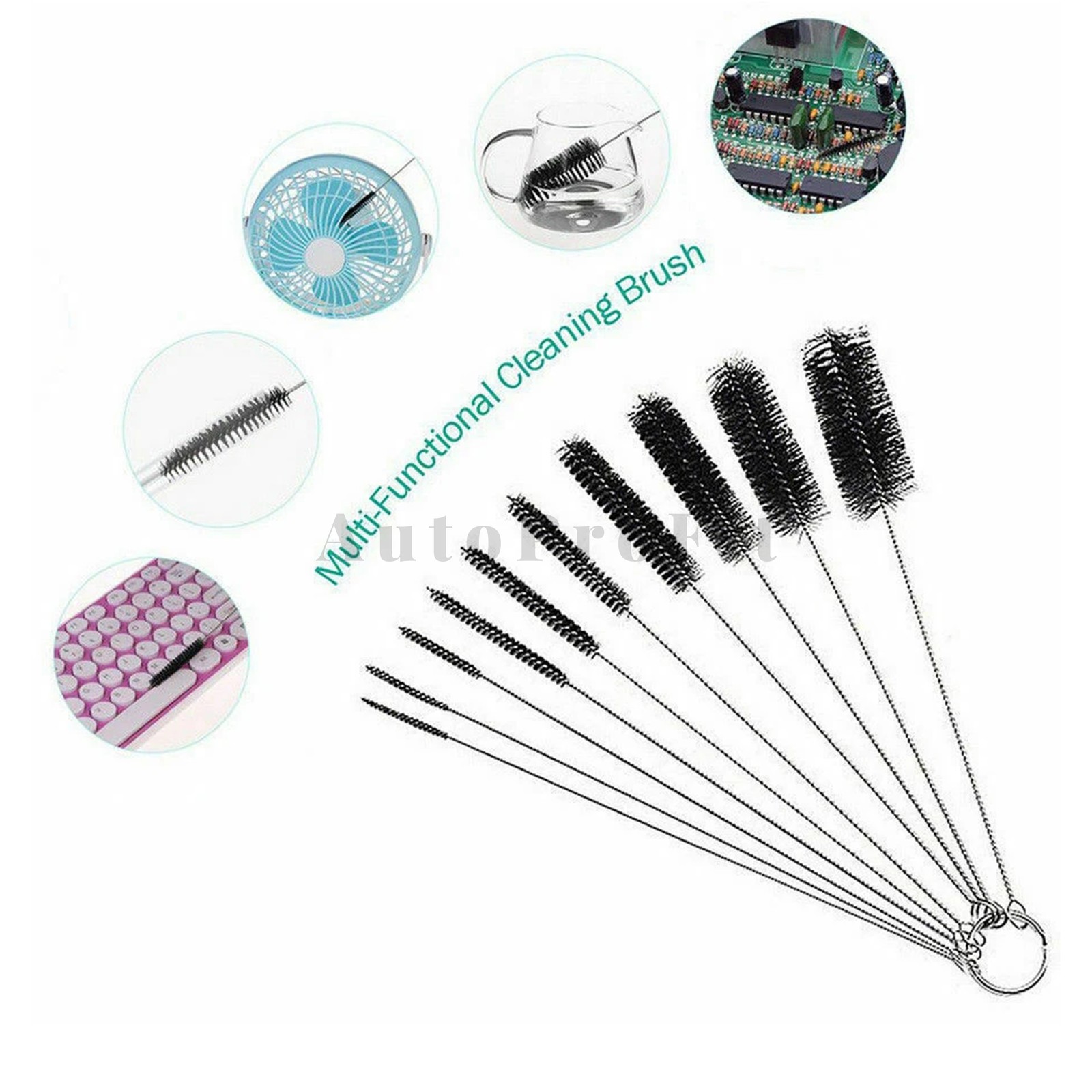 10PCS Set Nylon Cleaning Straw Brush Cleaner Bottle Tube Pipe Small Long US