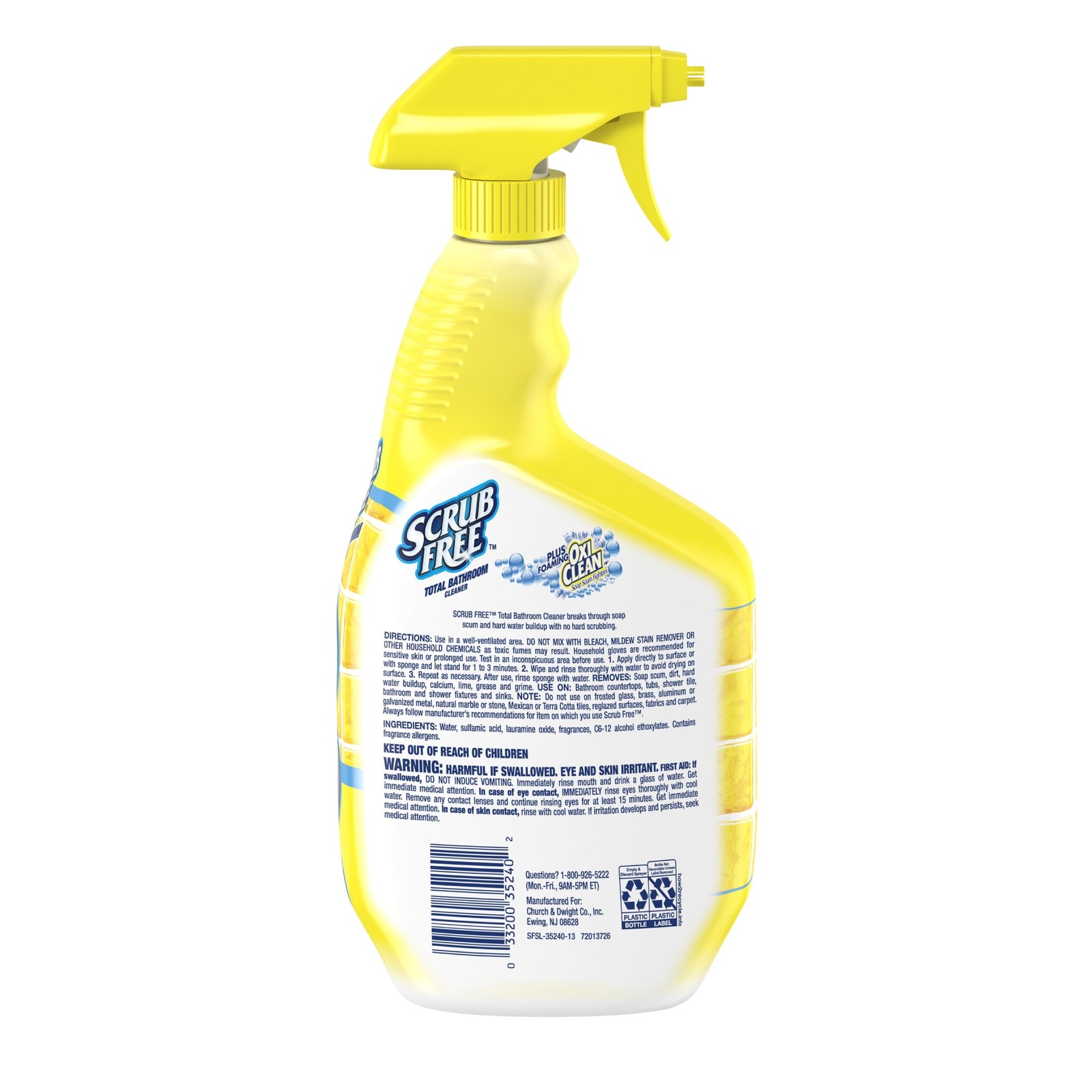 (8 pack Total Bathroom Cleaner W/ OxiClean Lemon Scent 32 fl oz