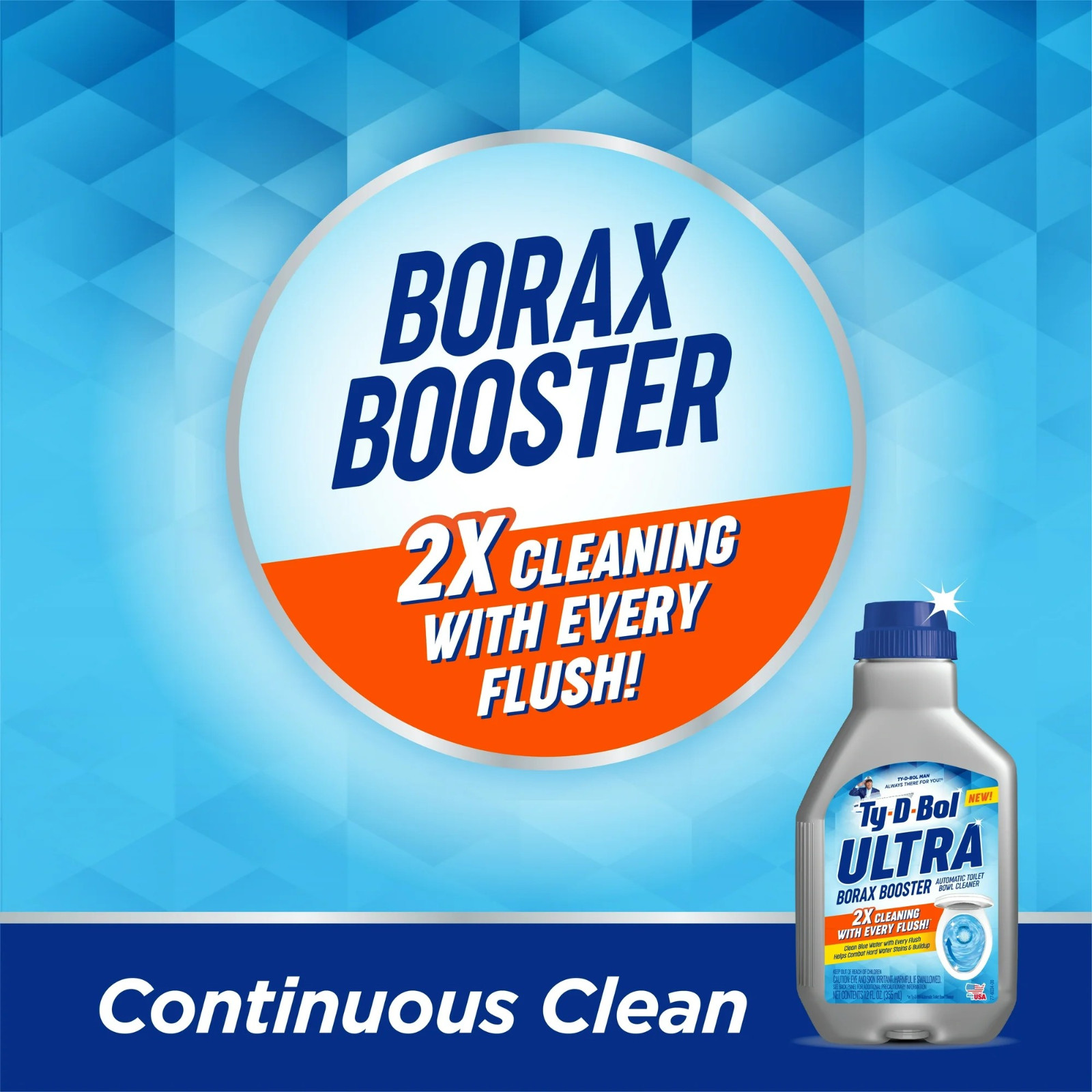 NEW 6 pack TY-D-BOL BLUE ULTRA BOOSTER IN TANK LIQUID TOILET BOWL 2X CLEANER