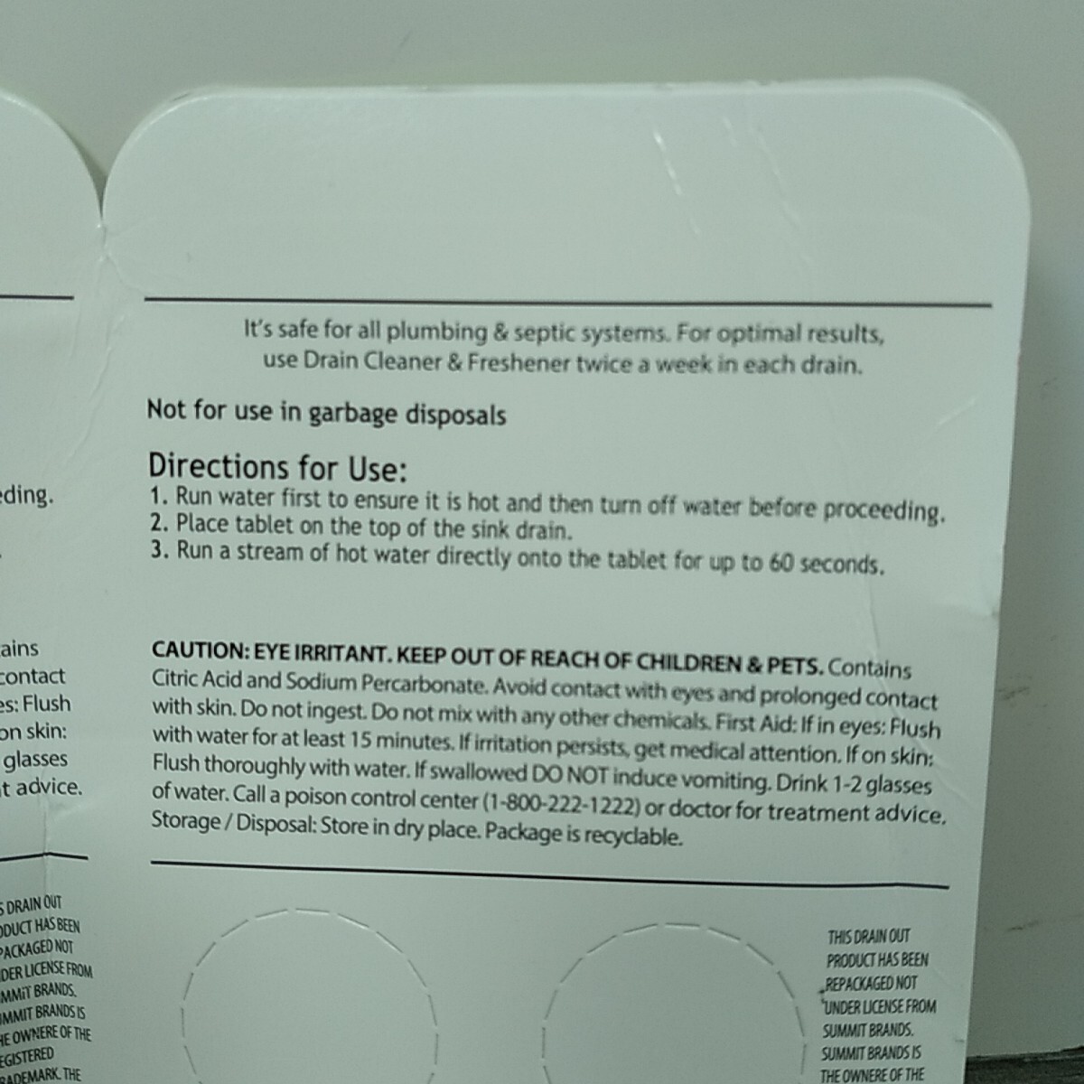 Drain Freshener Tabs, Citrus Scent, 18 Tablets, Removes Odors, Prevents Buildup